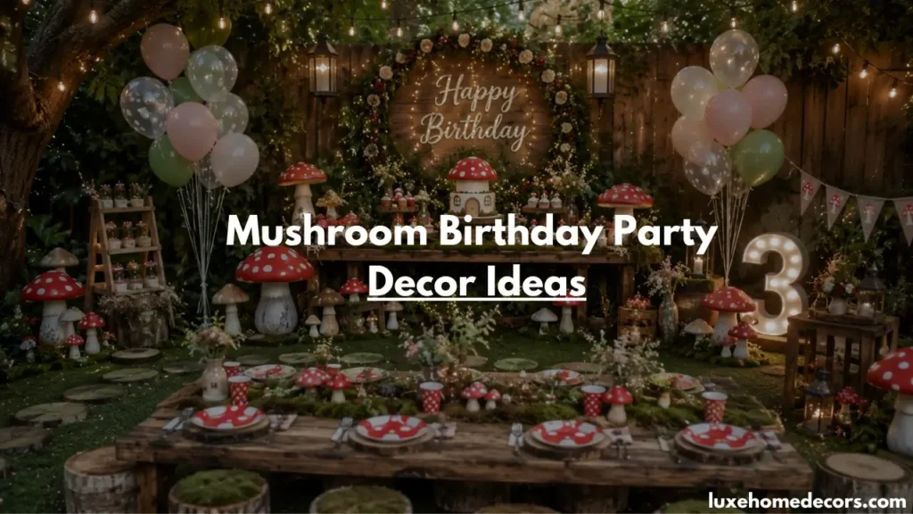Mushroom Birthday Party Decor Ideas