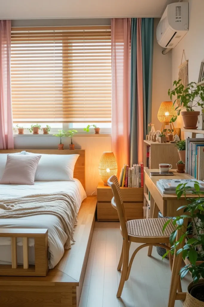 Natural Wood Korean Bedroom Accents