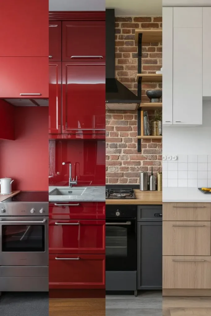Different Red Kitchen Styles