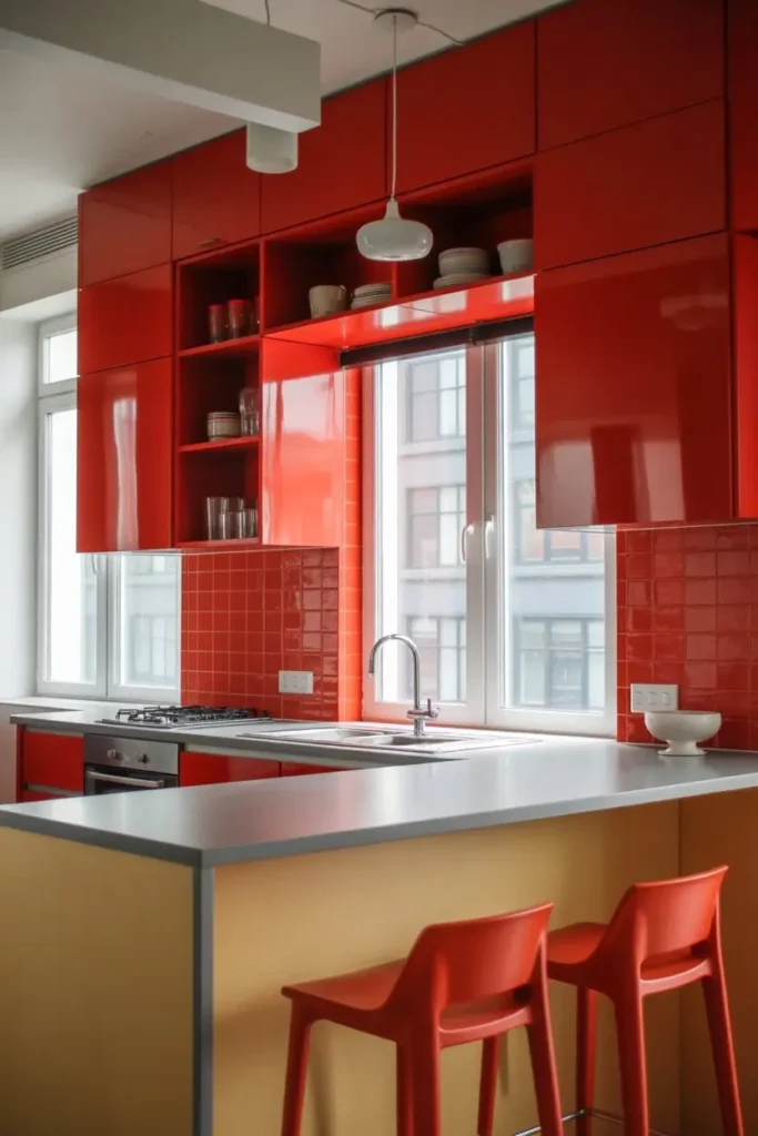Red Kitchens for Apartments