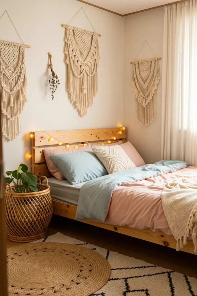 Boho-Korean Fusion Bedroom Style