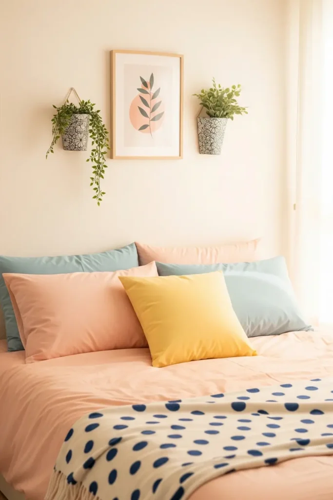 Cozy Peach korean Bedroom