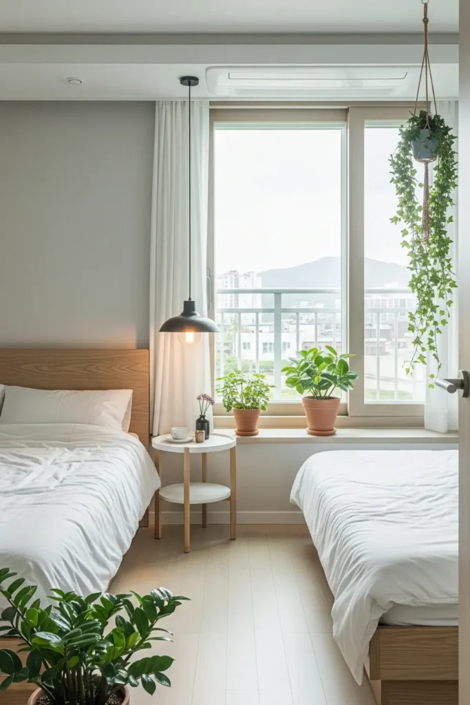 Modern Korean Bedroom with Greenery
