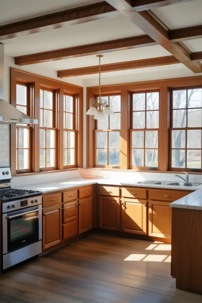 Frame Windows With Wood Trim