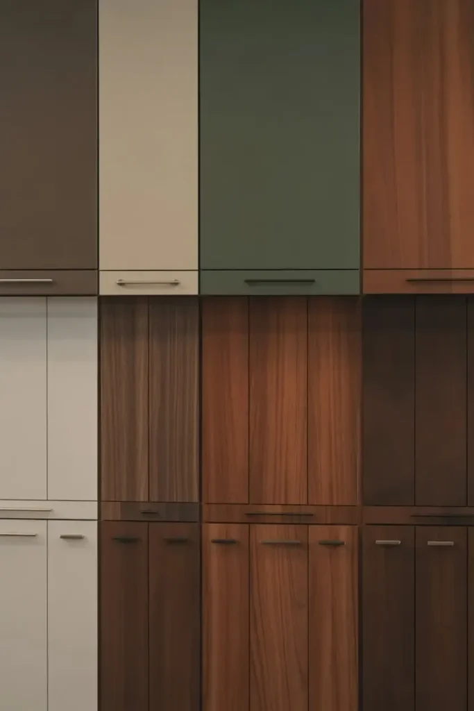 Try Two-Tone Warm Wood Cabinets