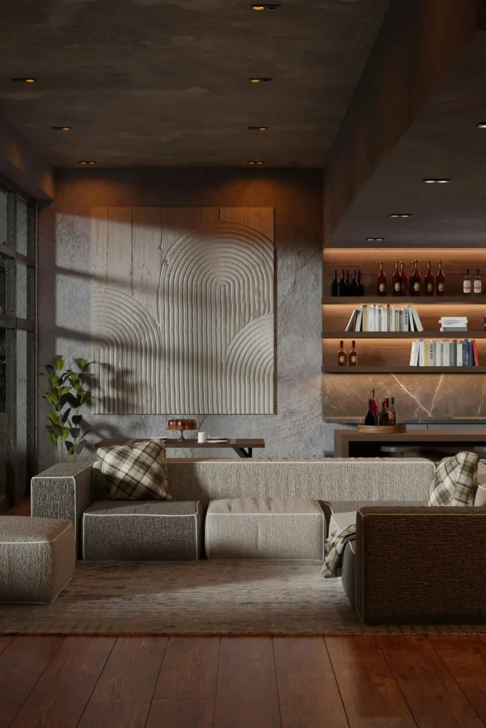 black and rust living room  decor ideas