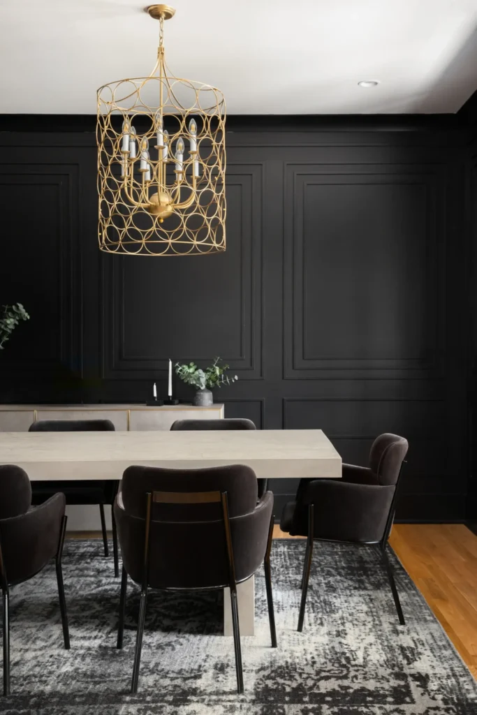 black and rust living room