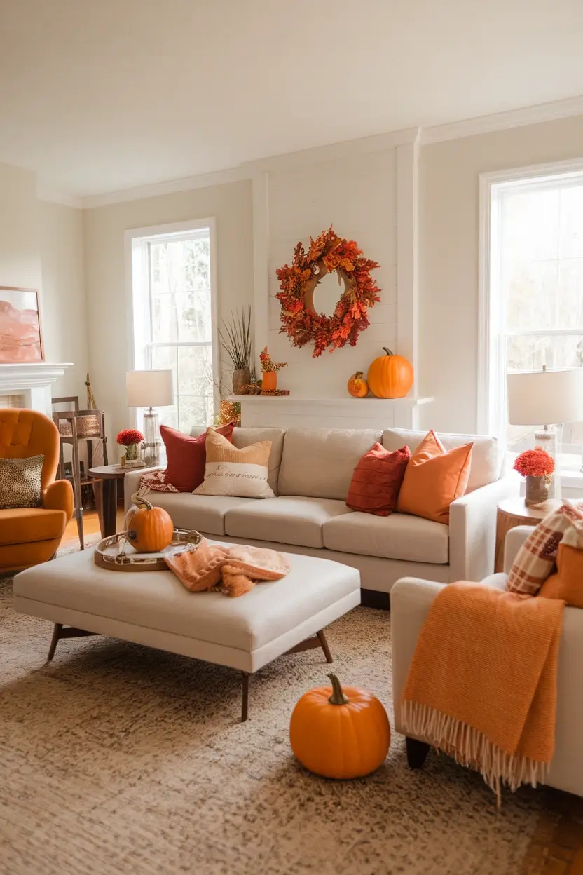 Living Room Fall Decor Ideas