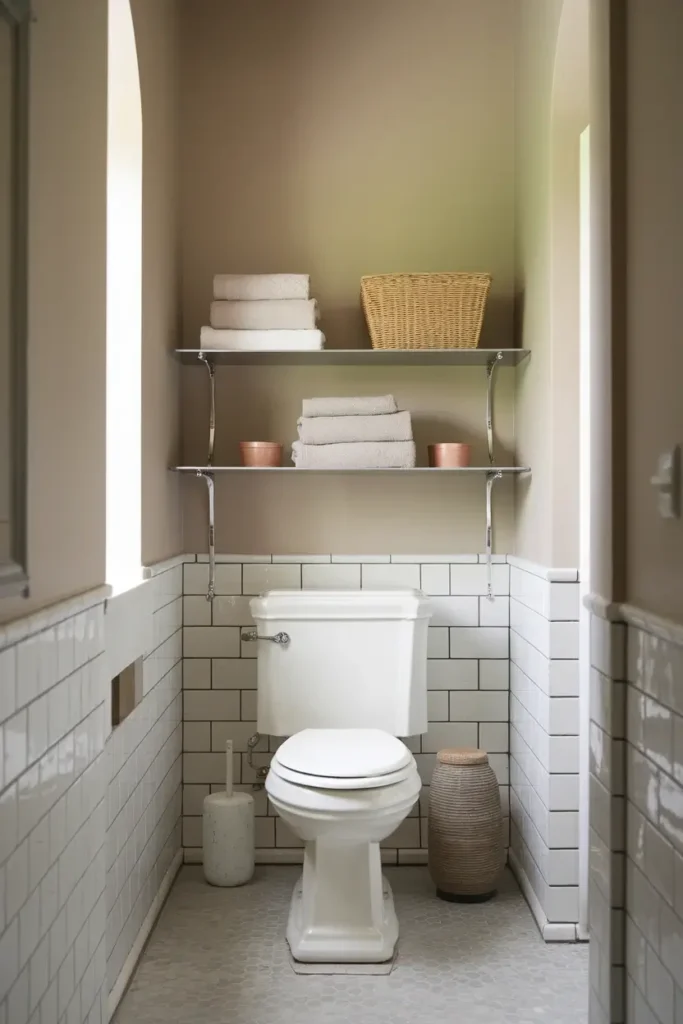 Use Over-the-Toilet Shelves