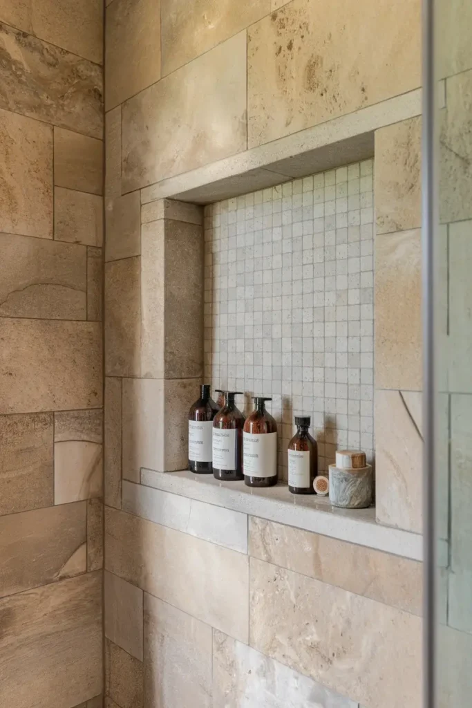 Add Built-In Neutral Bathroom Decor Idea
