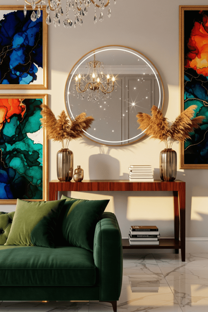 Luxe Home Decor with Wall Art & Mirrors
