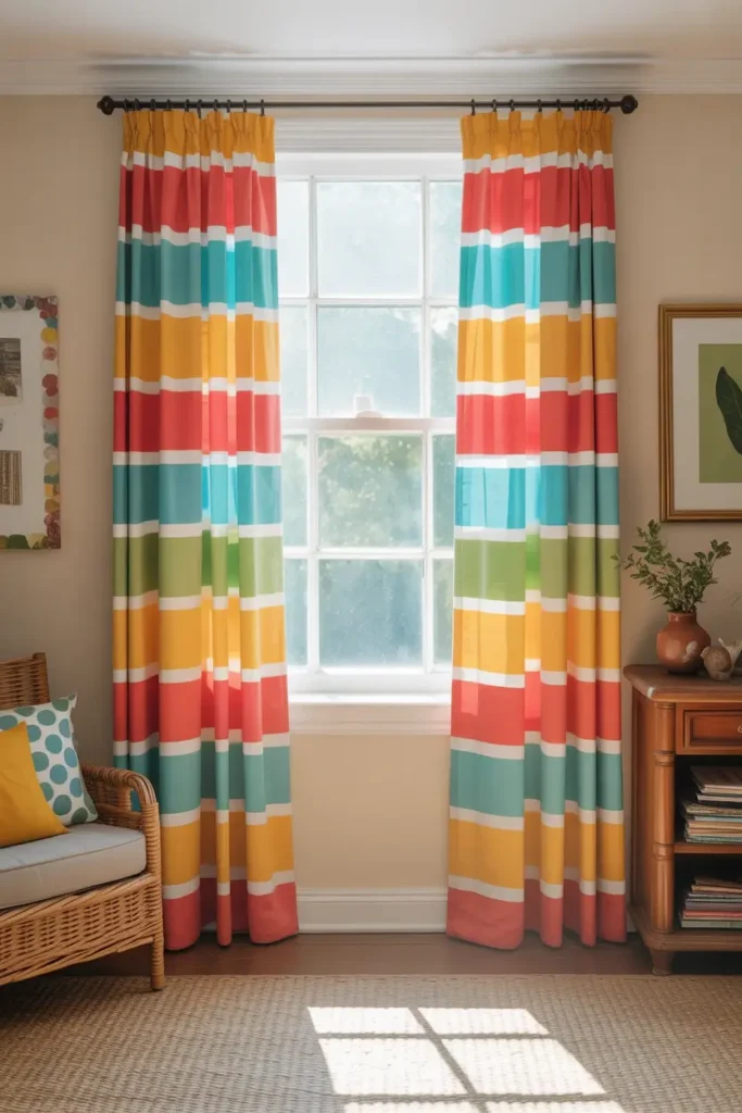 Add Colorful Curtains