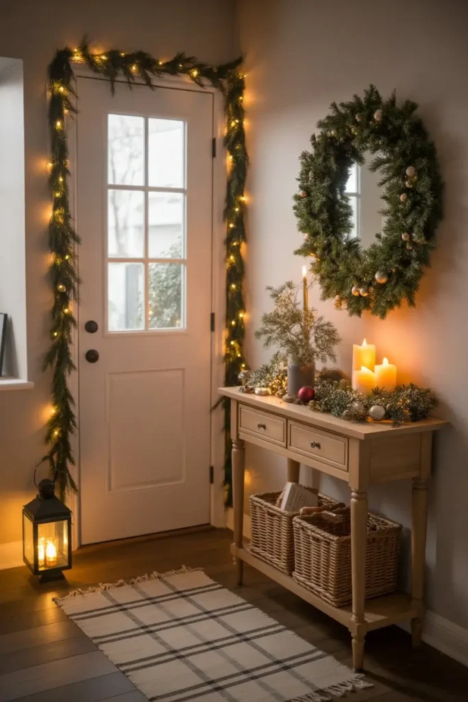 Small Entryway Christmas Decor Ideas