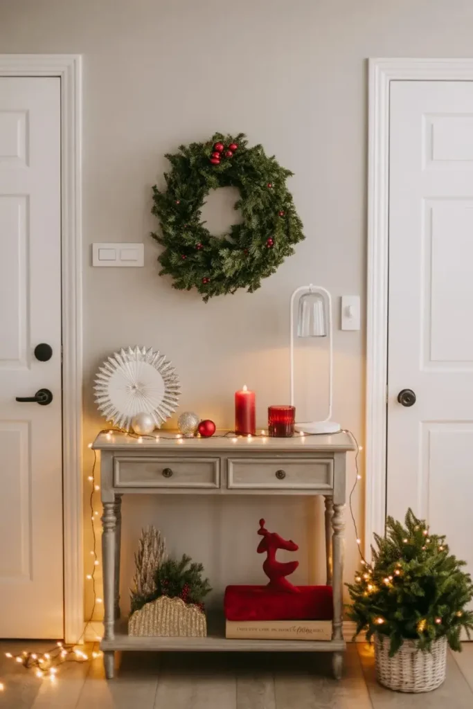 Console Table Christmas Vignettes