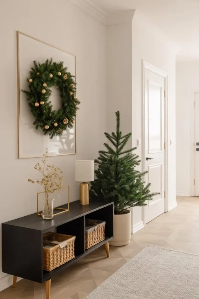 Small Entryway Christmas Decor Ideas