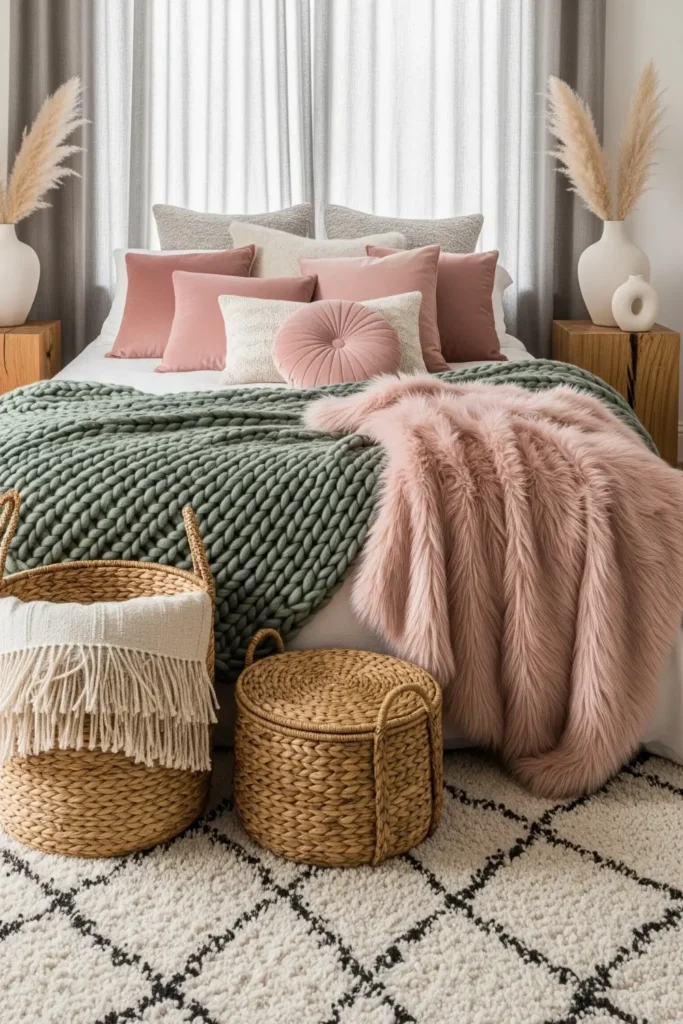 Layered Textures with Fuzzy Rugs and Cushions