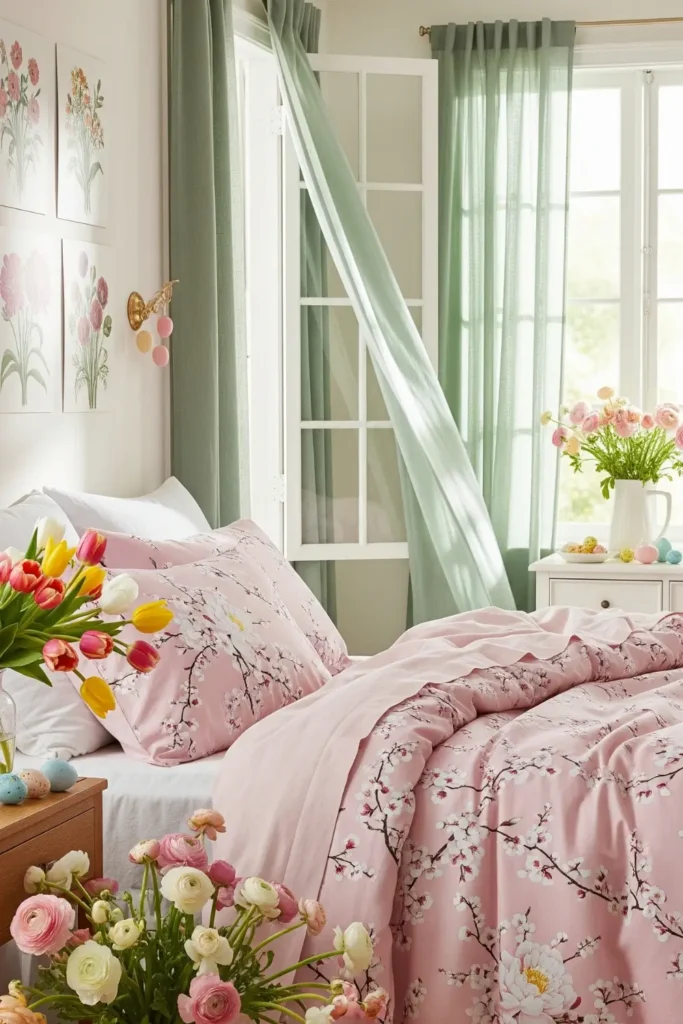 Seasonal & Themed Pink and Green Bedroom Approaches  