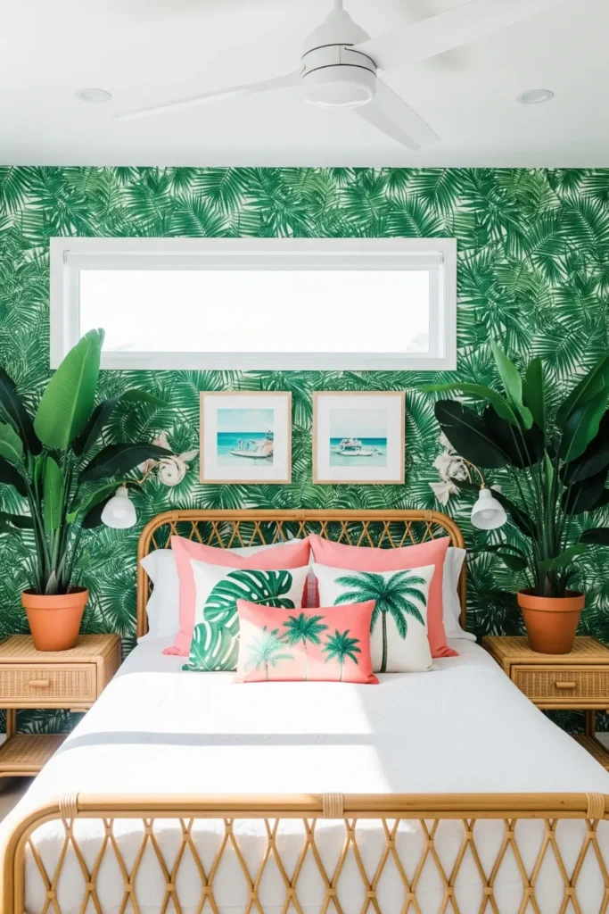 Summer Fresh: Tropical Pink and Green Palm Prints