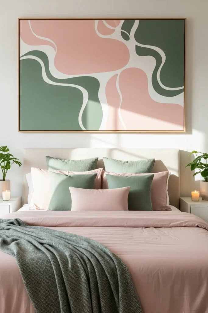 Wall Art in Sage and Blush for Statement Focal Points
