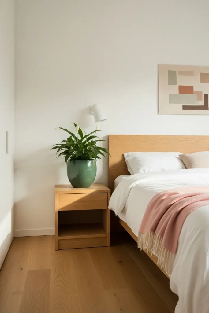 Minimalist Pastel Palette with Natural Wood