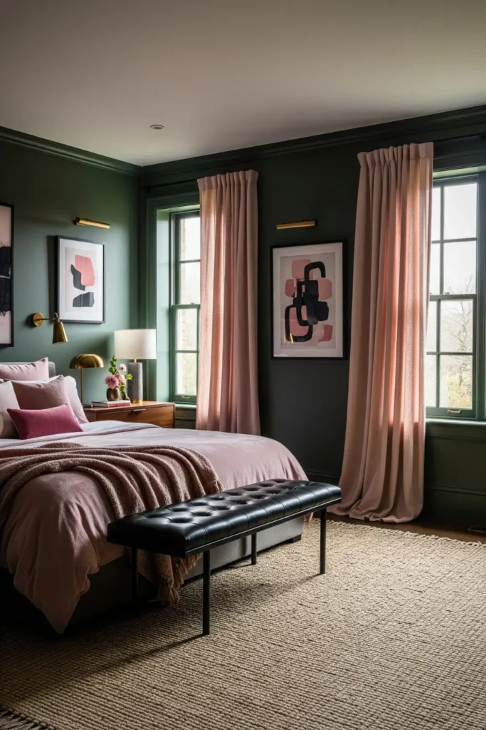 Pink and Forest Green Luxe Contrast