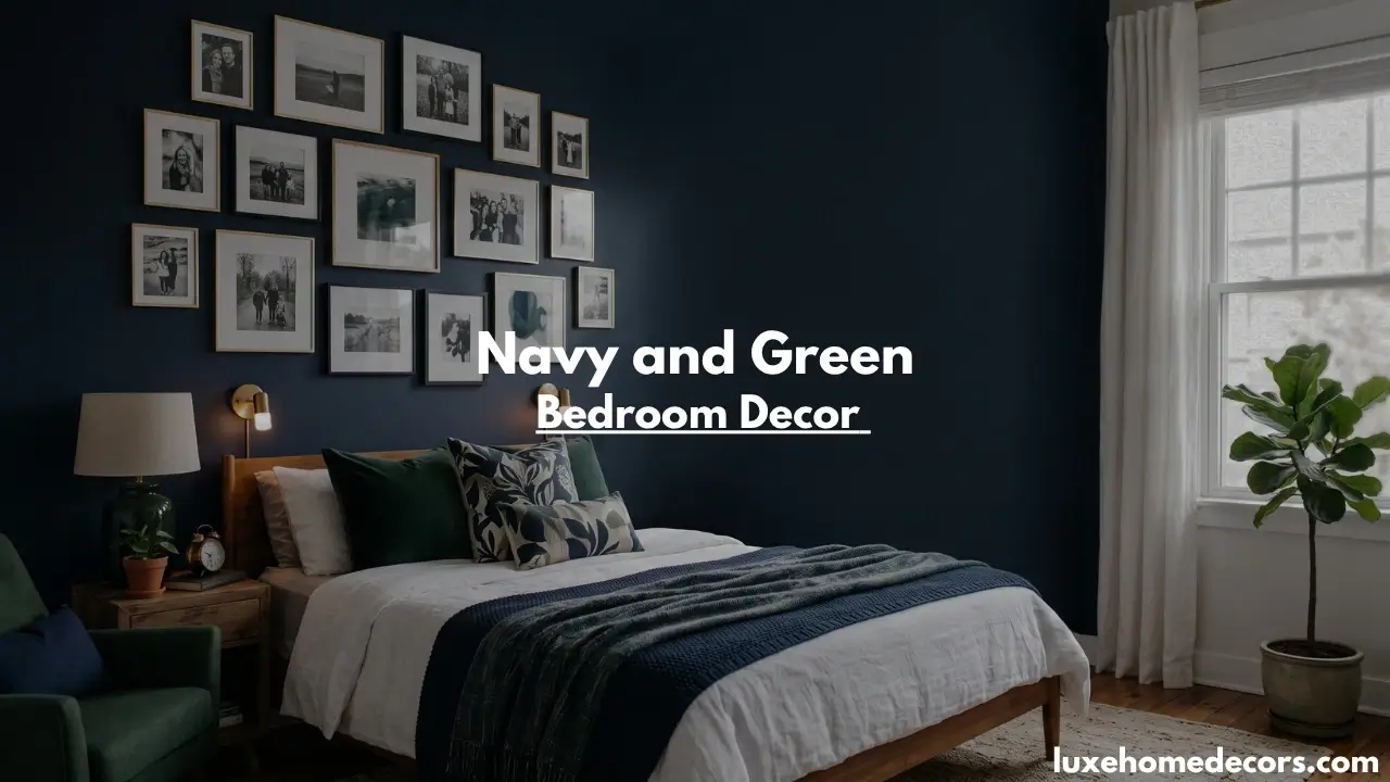 Navy and Green Bedroom Decor