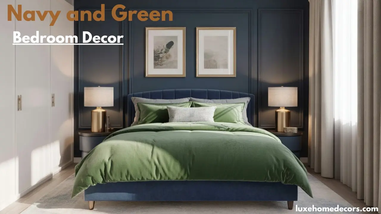 Navy and Green Bedroom Decor