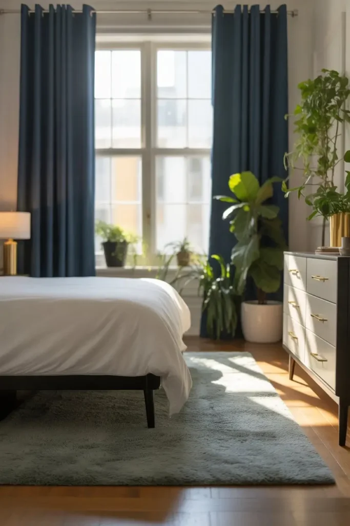 Navy and Green Bedroom Decor 