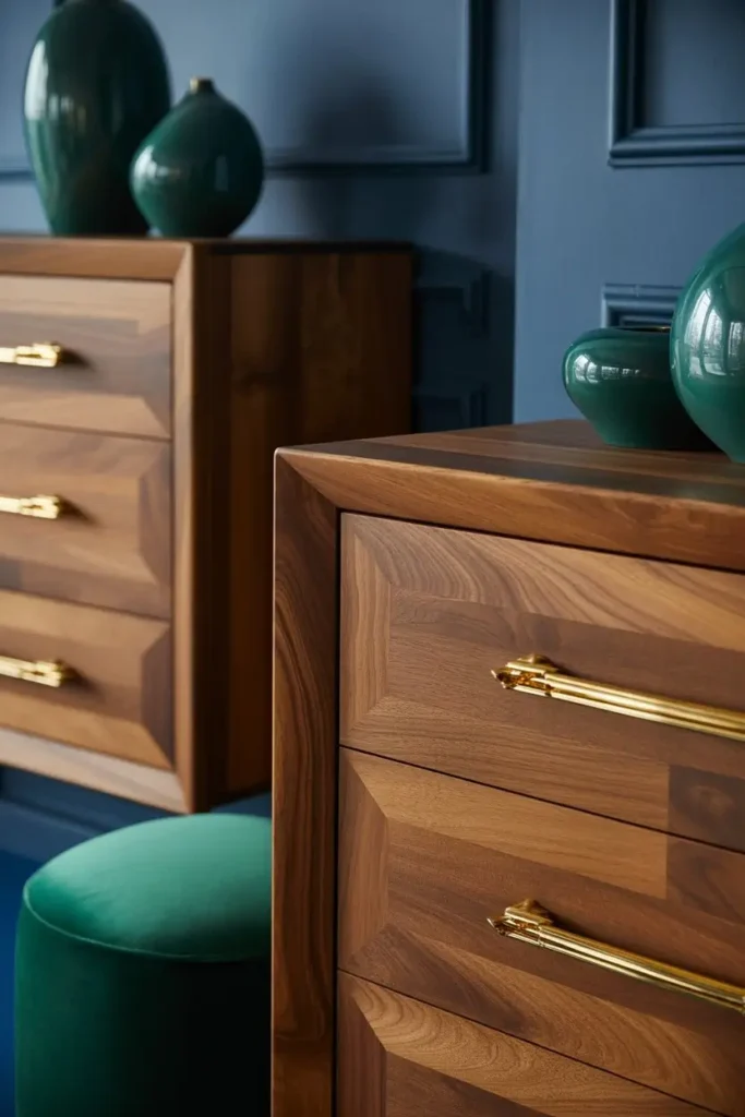Navy and Green Bedroom Decor 