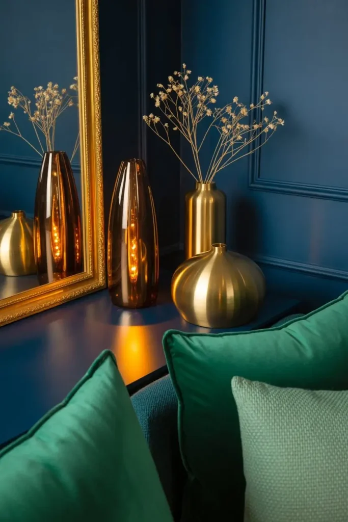 Navy and Green Bedroom Decor 
