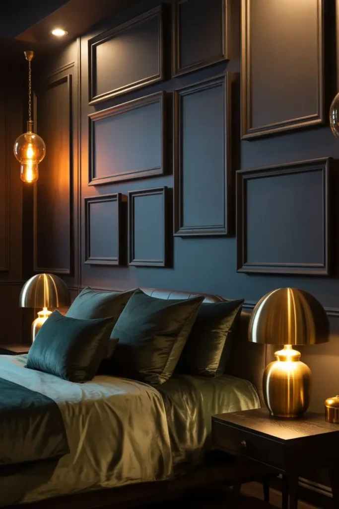 Navy and Green Bedroom Decor