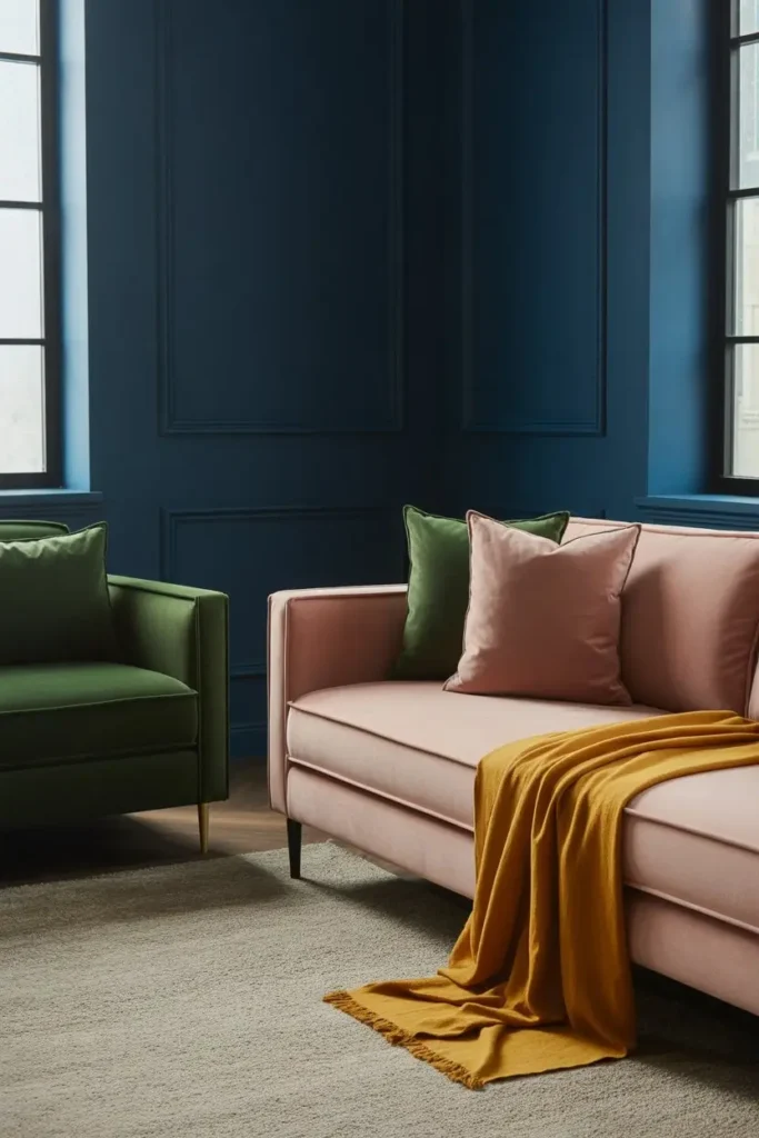 Navy and Green Bedroom Decor 