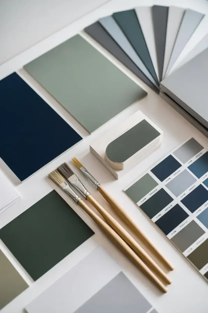 Navy and Green Bedroom Decor 