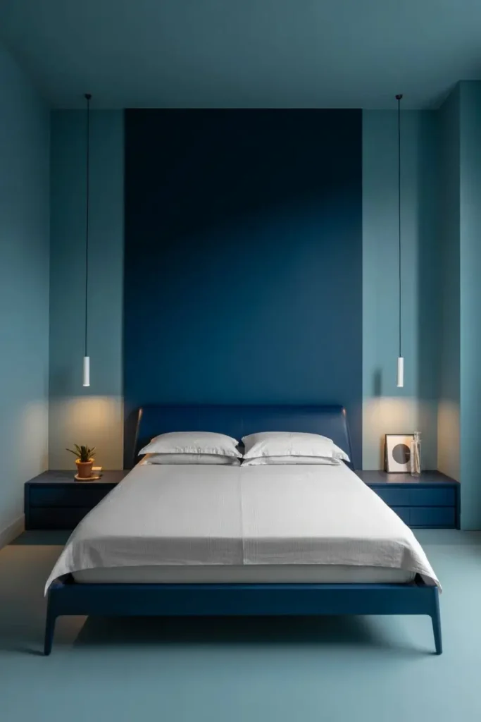 Navy and Green Bedroom Decor 