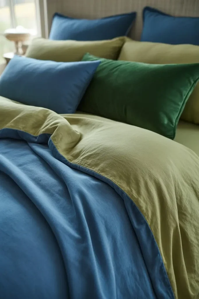 Navy and Green Bedroom Decor 