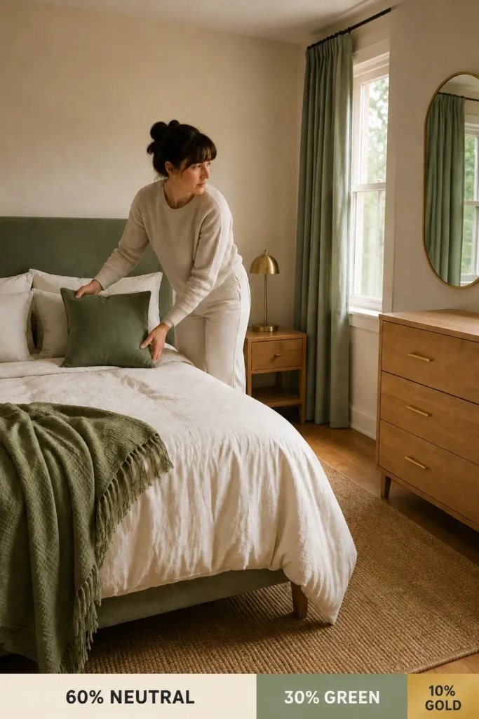 How to Balance Green and Gold in a Bedroom