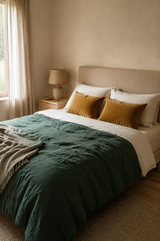 Keep Bedding Green, Cream, and Gold, Not All Three at Once