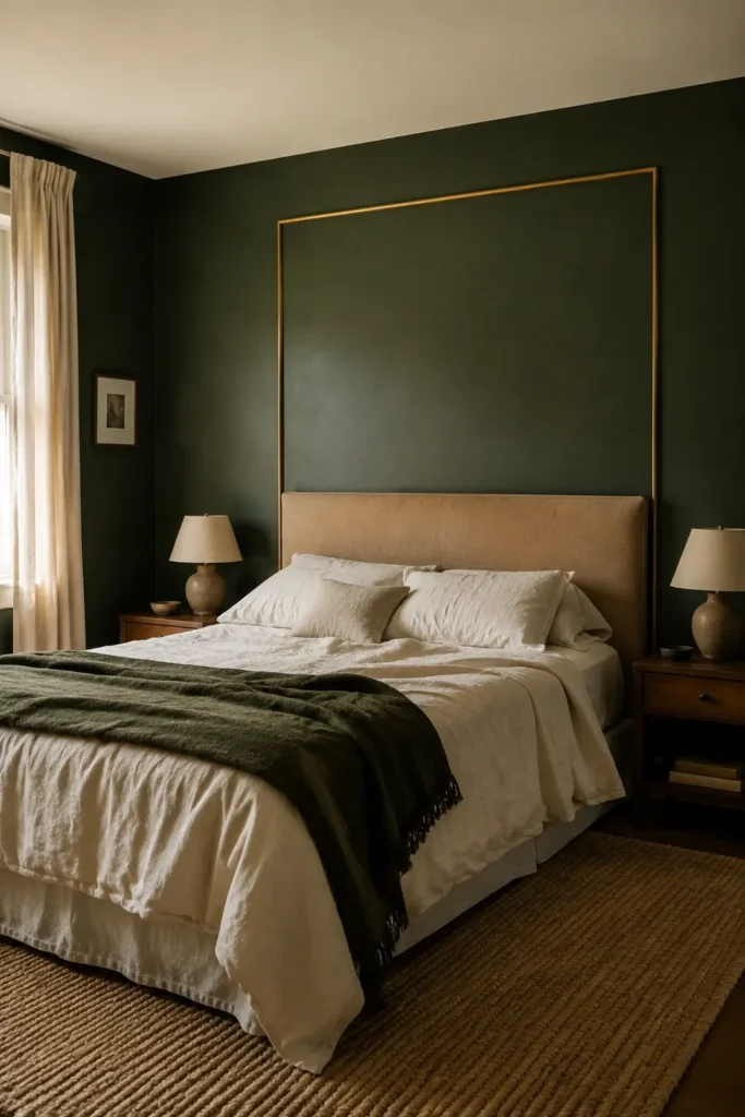 Trim Dark Green Walls With Gold Molding