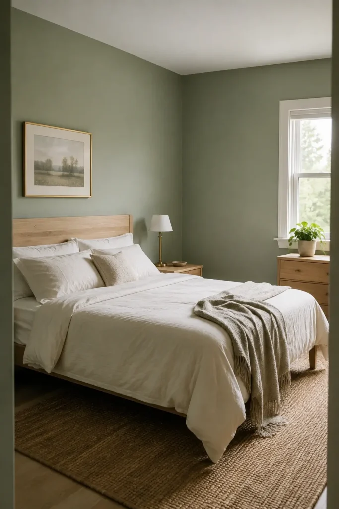 Use Sage Green Walls With Thin Gold Details