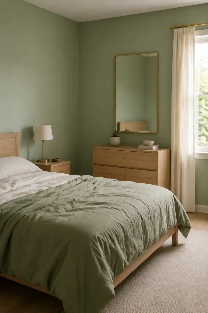 Simple Green and Gold Bedroom Ideas