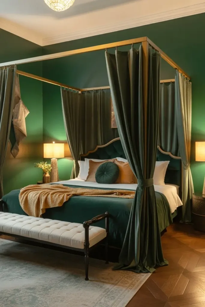 Green and Gold Bedroom Ideas 