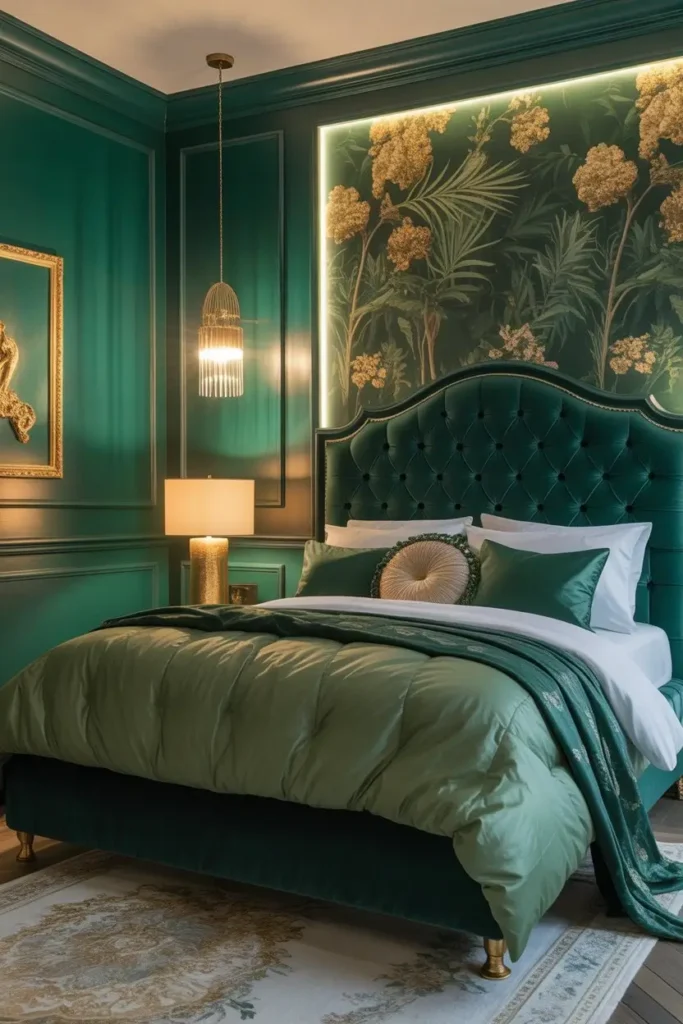 Green and Gold Bedroom Ideas 