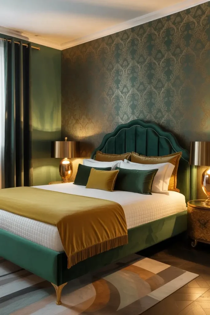 Green and Gold Bedroom Ideas 