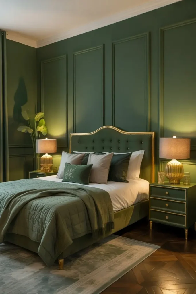 Green and Gold Bedroom Ideas 