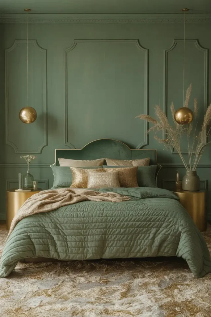 Green and Gold Bedroom Ideas 