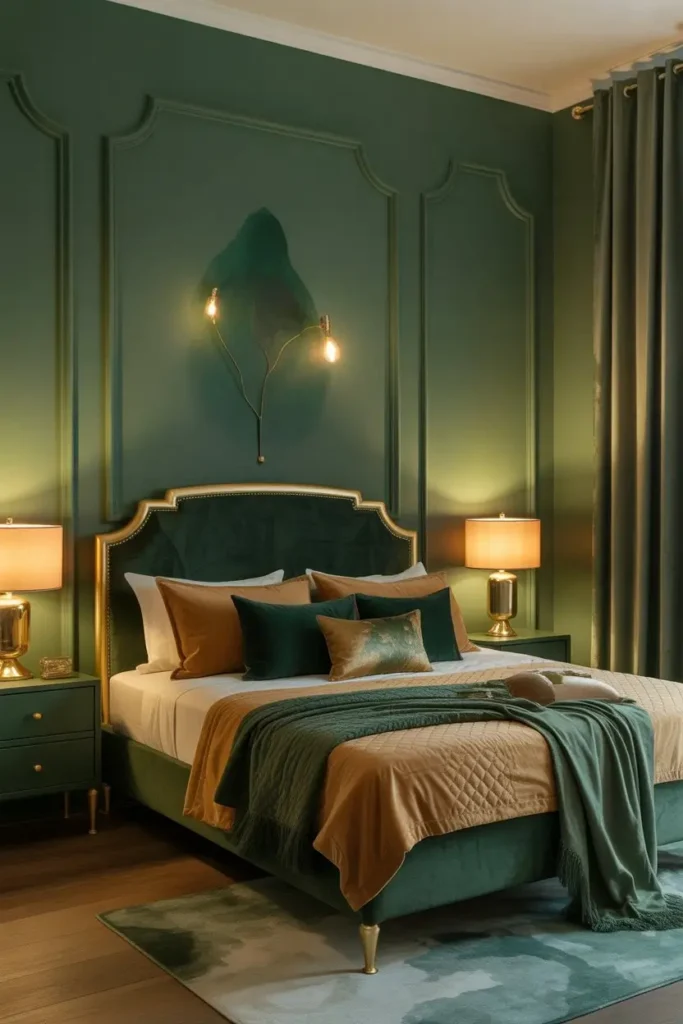 Green and Gold Bedroom Ideas 
