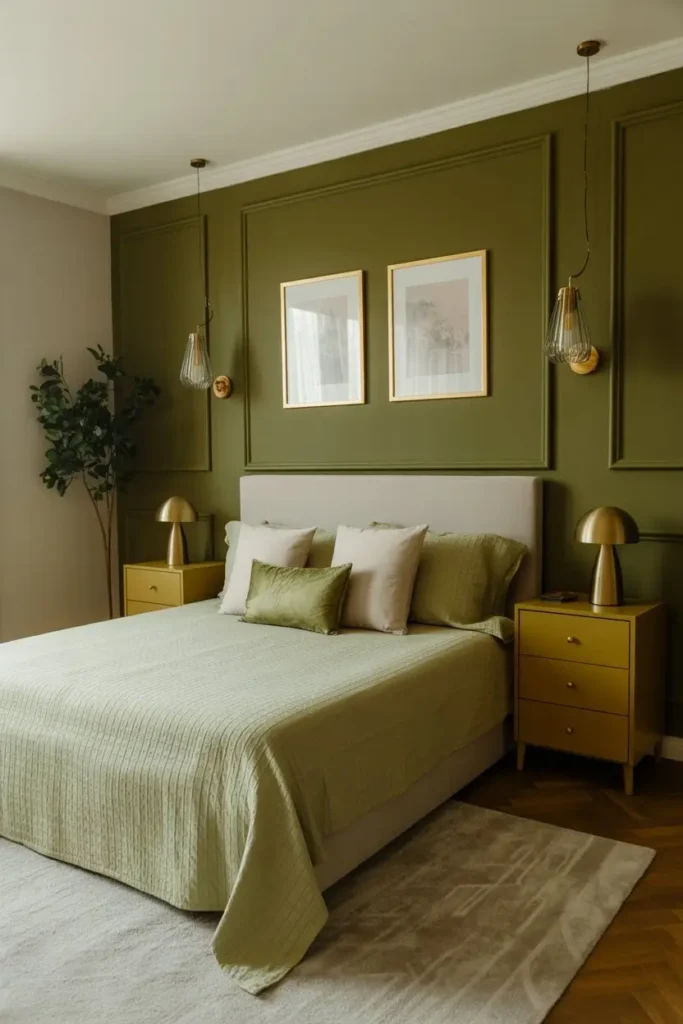 Olive Green and Gold Bedroom Ideas