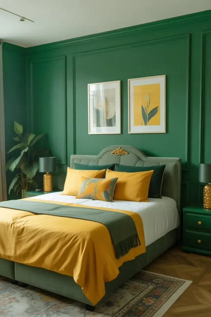Green and Gold Bedroom Ideas 