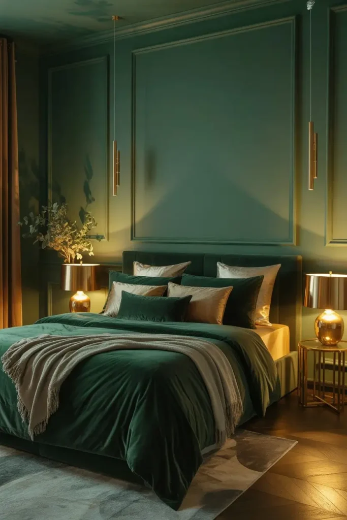 Green and Gold Bedroom Ideas 
