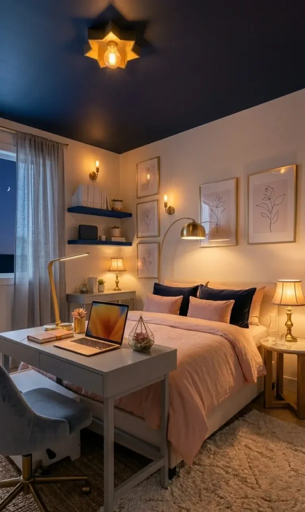 Navy Blue and Pink Bedroom Ideas